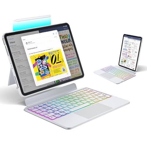 ���O���\�ȃL�[�{�[�h�t���P�[�X iPad Air 11�C���` M3/M2 2025/2024�p�A�^�b�`�p�b�h�t�����߉\�ȃX�^���h�o�b�N���C�g�L�[�AiPad Pro 11�C���` 2022-2018�N�AiPad Air ��5����/��4����10.9�C���`�p