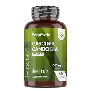 Garcinia Cambogia capsules – 1000 mg met 60% HCA – 60 vegan capsules voor 2 maanden voorraad – Ondersteunt je dieet – Garcinia cambogia fruitpoeder extract – Gemaakt in de EU – Van WeightWorld