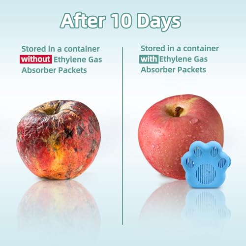 WiseFresh 5 Gram Ethylene Gas Absorber Packet, Vegetable & Fruit Fresh Produce Protector, Food Freshness Extender, Fresh Fruit Preserver, Vegetable Saver (5 Gram, 30Pcs+2 Canisters)