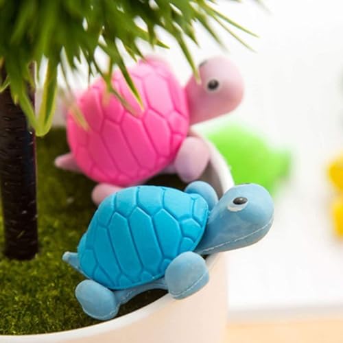 Image of AK Store (Pack of 4) 3D Cute Cartoon Shape Rubber Pencil Erasers, School Stationery for Kids, Boys Girls, Birthday Return Gifts (Turtle)