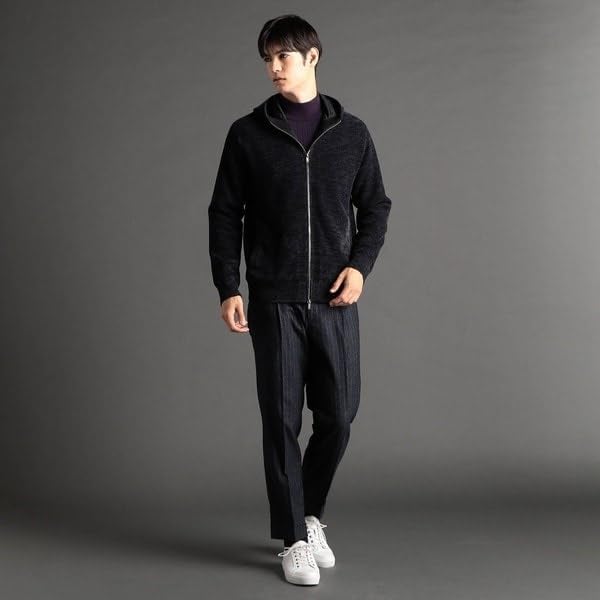 ムッシュニコル（MONSIEUR NICOLE）/メランジベロア ニットフーディ ムッシュニコル] メランジベロア ニットフーディ メランジベロア ZIP