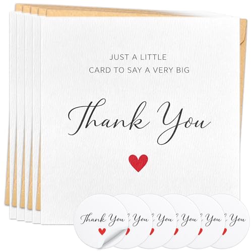 YISCOKO Thank You Cards Multipack of 5 with Envelopes and Free Stickers-11.5 * 11.5cm-Thank You Card for Weddings Teachers Kids Baby Showers Birthdays and Christmas.