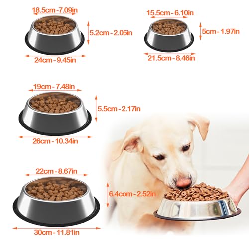 BPS® - 2 ciotole per cibo e acqua, in acciaio