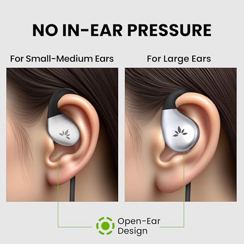 Image of Avantree Resolve -3.5mm AUX Wired Open-Ear Earbuds (Small & Large Sizes) | Comfort Fit, Aware Listening, Over-Ear Hook Headphones for Office, Home, Outdoor Use