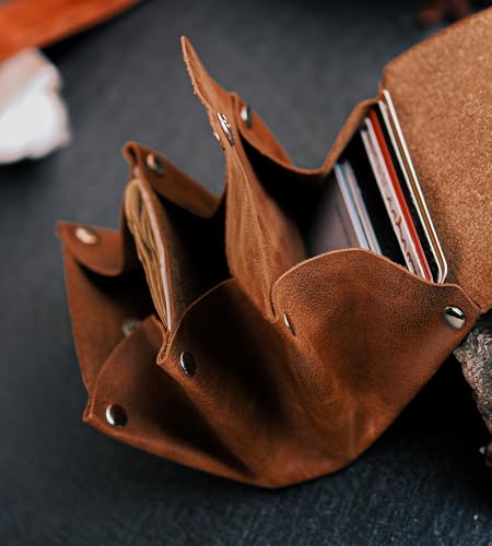 Handmade Women’s Leather Wallet – Soft Genuine Leather, Compact and Stylish Wallets for Women, Elegant Ladies Wallet with Slim Design, Durable and Perfect for women (Tan)4