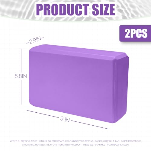 Image of Septo 2 Pcs Yoga Blocks, 9x6x3 Inch Foam Blocks for Pilates | High density EVA foam Yoga Props lightweight non-slip surface for meditation stretching balance training