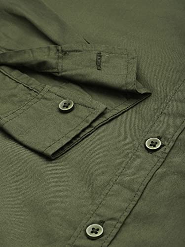 Image of The Indian Garage Co Men Slim Fit Solid Full Sleeves Cutaway Collar Casual Shirt