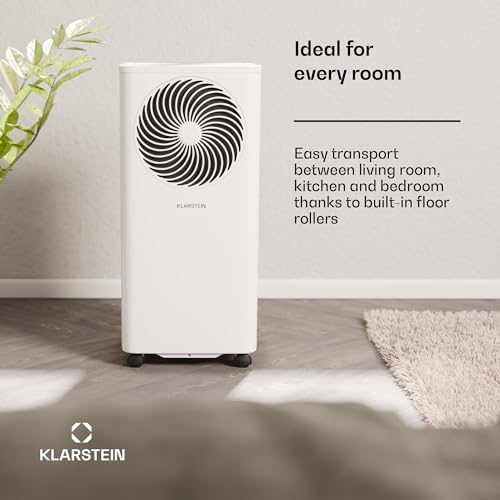 KLARSTEIN Draagbare airconditioning, 7.000 BTU, 3-in-1 airconditioner, draagbaar, met koeling, luchtontvochtiger en ventilator, app/spraakbesturing via Alexa/Google, energiezuinig, voor ruimtes tot 25 - Afbeelding 5