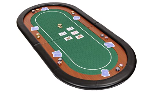 Riverboat Gaming Faltbare Pokertischauflage The Mini Champion mit Speed Cloth Pokertuch und Transporttasche - Klappbarer Pokertisch Professionell - 153cm - Blau Cover