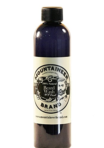 Beard Wash by Mountaineer Brand (8oz) | WV Coal Scent (Peppermint & Patchouli) | Premium 100% Natural Beard Shampoo