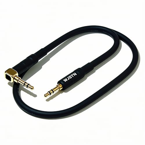 Cable de audio 3.5mm ángulo 90° a recto, 20AWG, 8 pulgadas miniatura 3