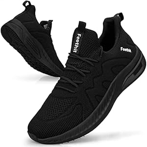 Feethit Mens Non Slip Walking Sneakers Lightweight Breathable Slip on Running Shoes Athletic Gym Tennis Shoes for Men
