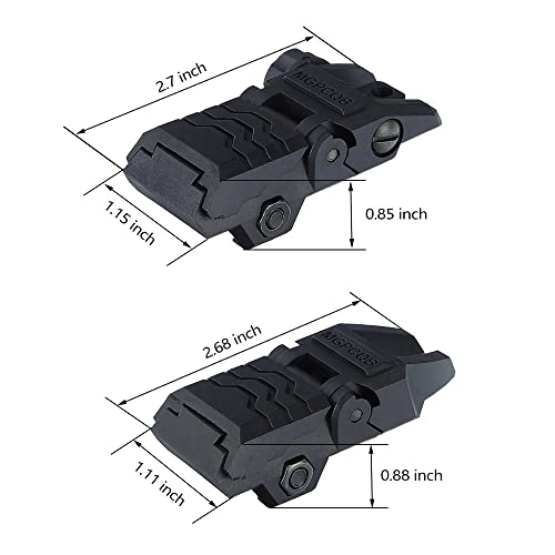 Ohhunt Iron Sights Foldable Flip Up Sights Back Up Sight Polymer Fiber A15 #TOP4