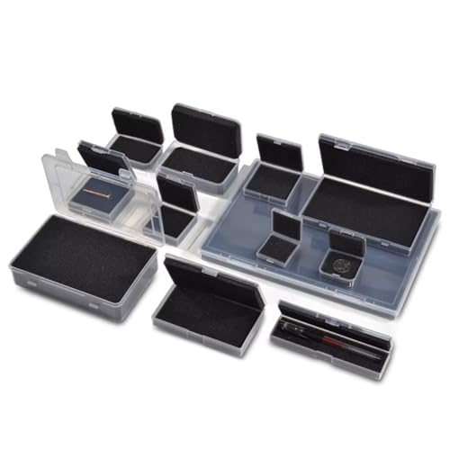 Duoduotong 5 Pack Anti-Static ESD Sponge-Lined Plastic Storage Box - Component Organizer for IC Chips, PCBs, Integrated Circuits, Tools, and SMT Parts Adjustable Compartments (black,74 * 74 * 18mm) - Thumbnail 2