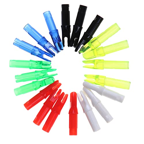 balacoo Set Accessories 20pcs Arrow Tail Nock Fitting for Hunting Arrows 6.2mm Plastic Great for Practice Use