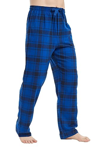 Men's 100% cotton Flannel Pajama Pants Yarn Dyed Plaid With Pockets Drawstring Waist loungewear pants2