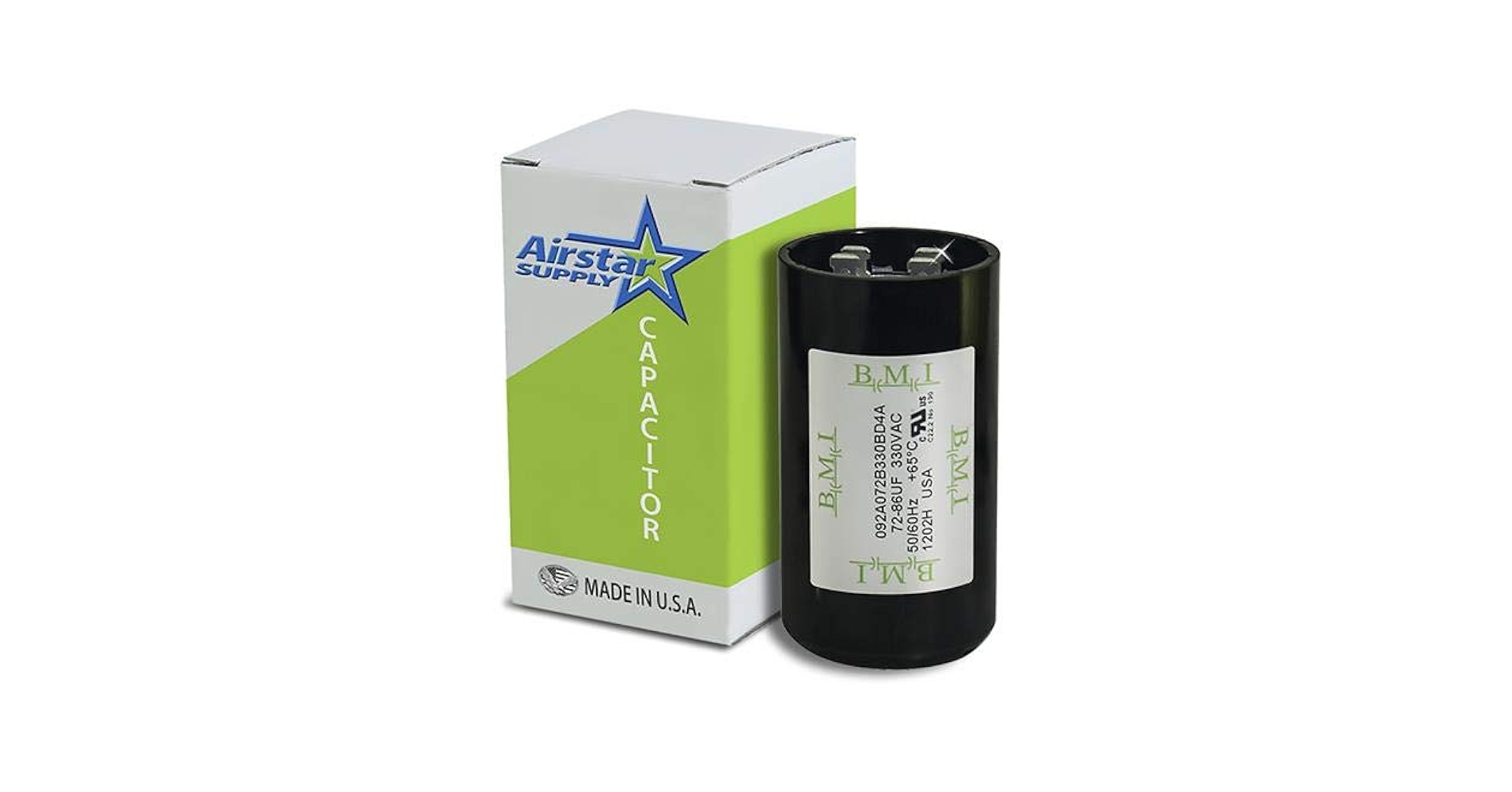 72-86 uF x 330 VAC - BMI Start Capacitor - # 092A072B330BD4A