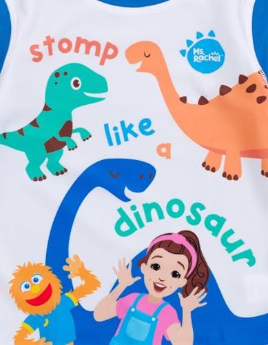 Ms. Rachel Dinosaur UPF 50+ Rash Guard and Swim Trunks Outfit Set Infant to Little Kid Sizes (12 Months - 5)4