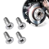 Gasedin 4 PCS Brake Disc Rotor Screws, Stainless Steel Cross Flat Head Brake Disc Rotor Bolts, OEM 93600-06014-0H Replacement Screws for Accord Civic CL CRX, Car Accessories