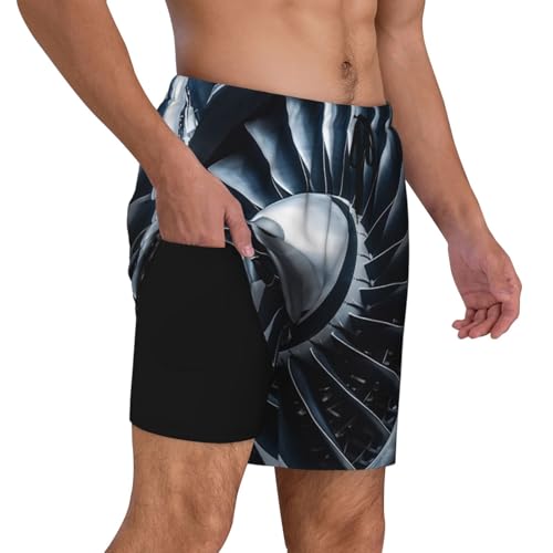 Men's Swim Trunks Quick Dry Board Shorts Jet Engine Beach Shorts with Pocket Bathing Suits for Men2