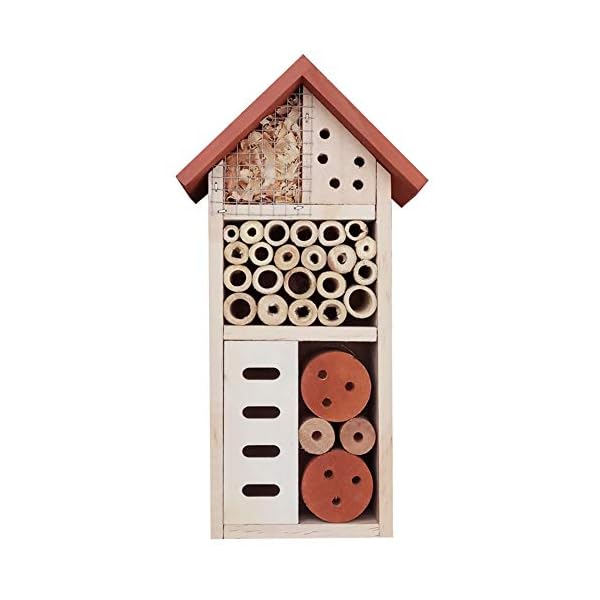 Lulu Home Insektenhaus aus Holz, hängendes Insektenhotel für Biene, Schmetterling, Marienkäfer, wohltuender Insektenhaus…