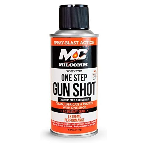 Mil-Comm One Step Gun Shot, Clean, Lubricate and Protect CLP, TW25B Grease Spray and Cleaner 4.2-Ounce (4.2) Cover
