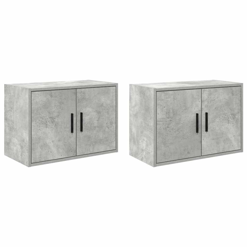 vidaXL Pensili per Garage 2 pz Grigio Cemento in Legno Multistrato