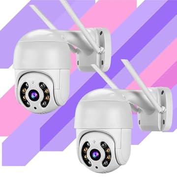 Kit 2 Câmera de Segurança Wi-fi Speed Dome A8 com Visão Noturna (Infravermelho) VERSÃO 2024, Prova D`água, Detecção de Movimento e Controle Remoto - Proteja sua Casa, Escritório