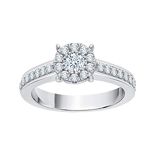 KATARINA Diamond Halo Engagement Ring in Sterling Silver (1/3 cttw, I-J, I1)2