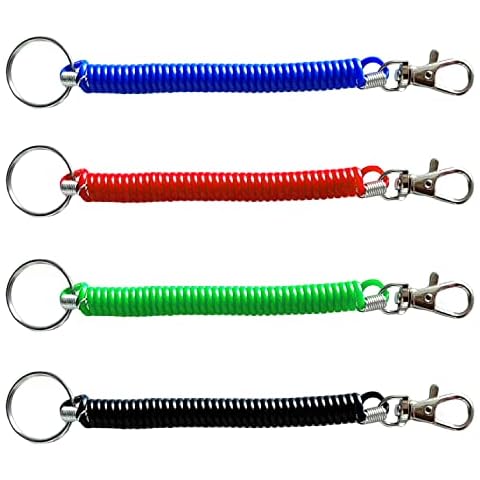 CHEERYMAGIC Stretchy Spiral Keyring Colorful Plastic Keychain Retractable Key Holder for School Work Wallet A4-THYSQ Cover
