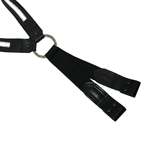 Boston Leather Leather Reflective Loop End Fireman Work Suspenders, Black #TOP1