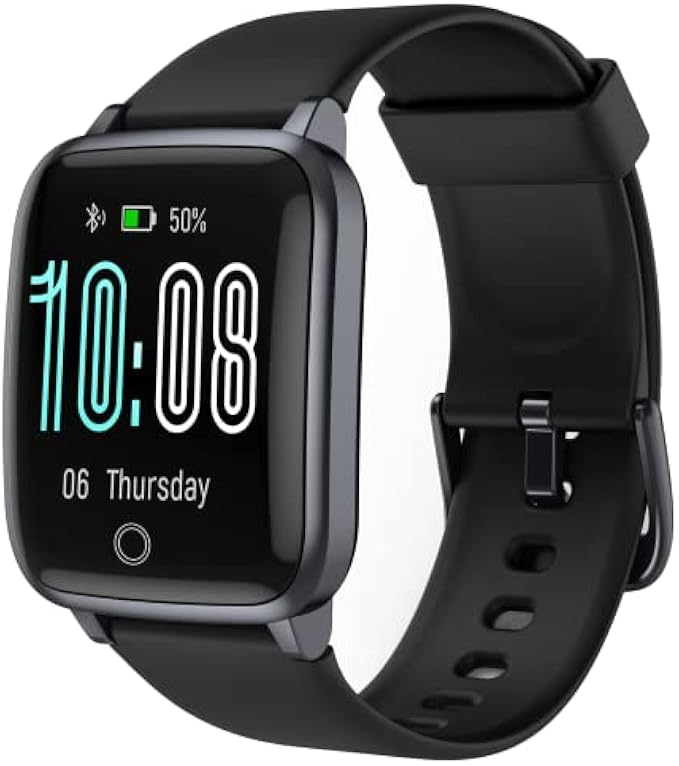 KALOC Smart Watch for Women Men, Fitness Tracker with Heart Rate Monitor & Sleep Tracking, Calorie Waterproof Activity Tracker Pedometer, Color Screen Fitness Watch Compatible with iPhone & Android