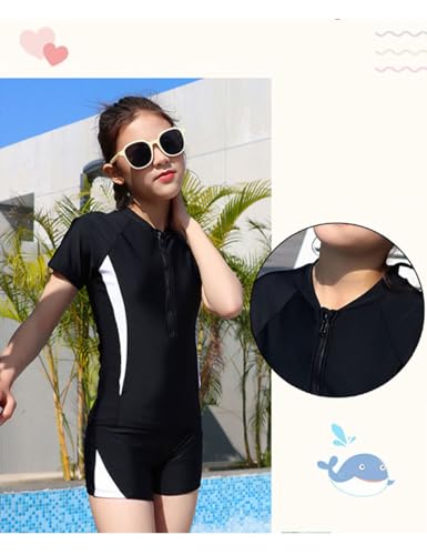 Image of Girls Short Sleeve Rash Guard Sets Swimsuits Two-Piece Beach Swimwear Quick Dry Bathing Suits UPF 50+ 8-16 Years