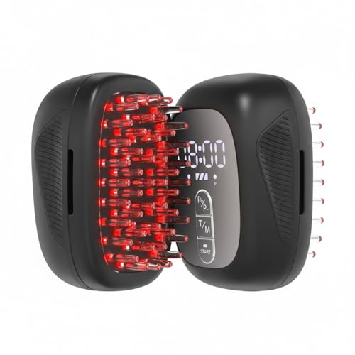 KTS Haarwuchs Laser Kamm, Laserlicht-Therapie Haarwachstum Gerät, Rotlicht Therapie Fördern Nachwachsen Haare für Männer und Frauen (Black)