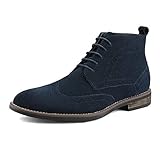 Bruno Marc Men's Navy Casual Suede Leather Chukka Wingtip Dress Boots Lace Up Boots Size 13 M US URBAN-02