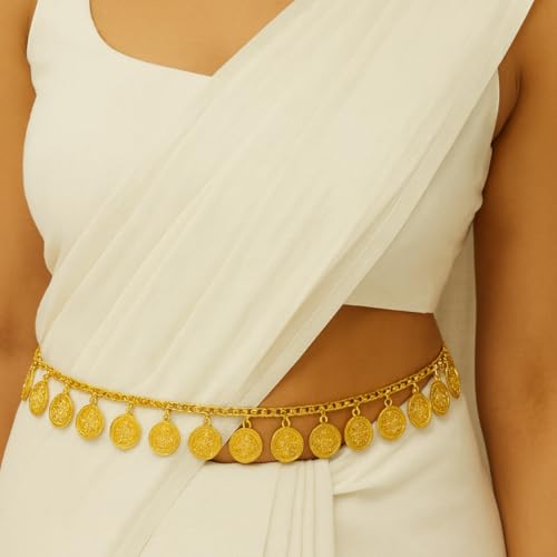 Image of I Jewels Navratri Ethnic Coin Tassel Adjustable Boho Waist Chain /Belly Chain /Kamarband For Women