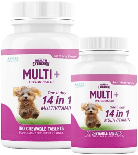 Miniatura 3 de Health Extension Lifetime - Tabletas multivitamínicas y minerales para perros y cachorros, 30 tabletas - Inmune, digestión, apoyo articular, salud