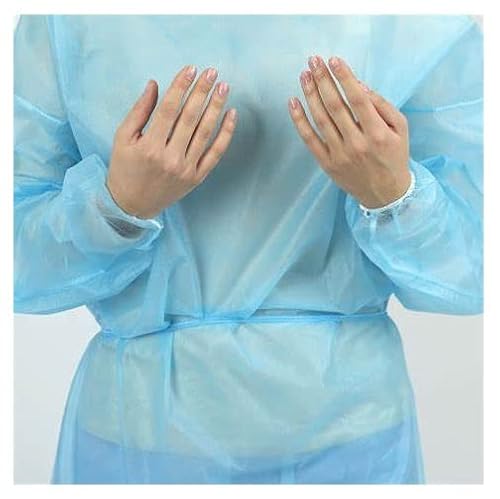 Blue Isolation Gown AAMI Level 3 Disposable Non-Surgical – Disposable Medical Gowns, Blue Latex-Free, for Hospitals, Medical Facilities, & Physicians’ Offices by INTCO (INIG-45B) (1 Piece)