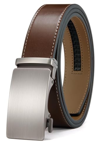 Image of CHAOREN Mens Leather Ratchet Belt - 1 3 /8 inch for Dress Pants
