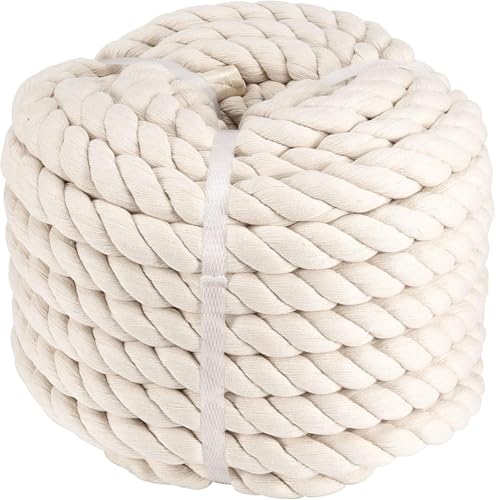 Image of Strong Cotton Rope 20 MM Thick 10 Feet Length for Hammock, Climbing, Craft, Gym & Home Decor