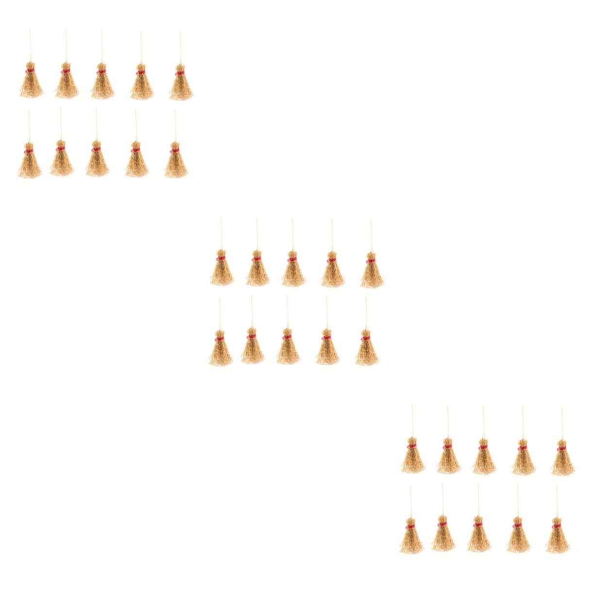 BUTIFULSIC 30 Pcs Halloween Broom Toys Broom Miniature Witch Broom Miniature Broom 1 Mini Halloween Decorations Prop Halloween Hanging Embellishment Mini Brooms for Crafts Broom Wooden