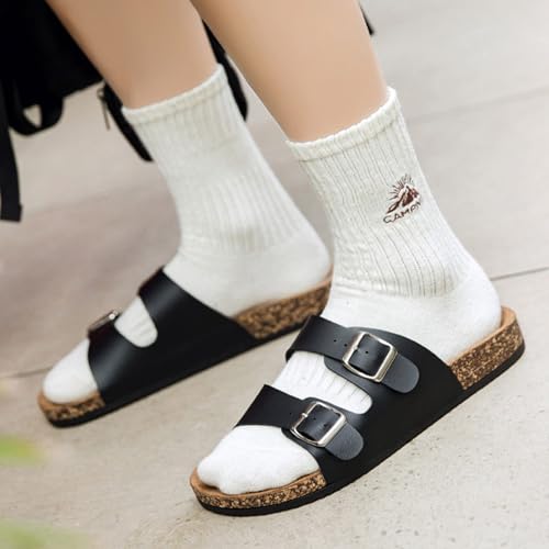 Men's Casual Double-Buckle Sandals - Leather Slides with PVC Sole for Beach & Outings3