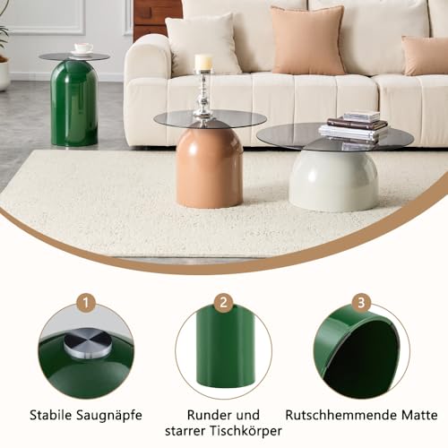 Table basse ronde en verre pour optimiser et ranger un salon - 8