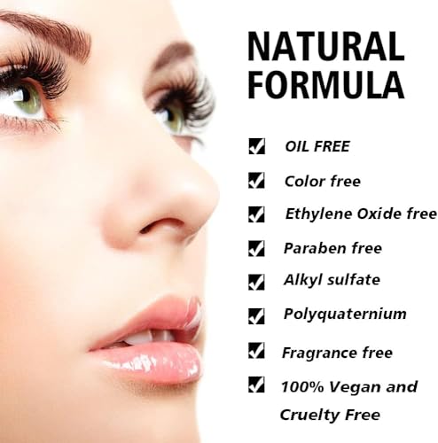 Eyelash Extension Shampoo 60 ml + Brush - Eyelid Foaming Cleanser - Sensitive Paraben & Sulfate Free - Eyelash Wash and Lash Bath for Extensions - Salon Use and Home Care Detail