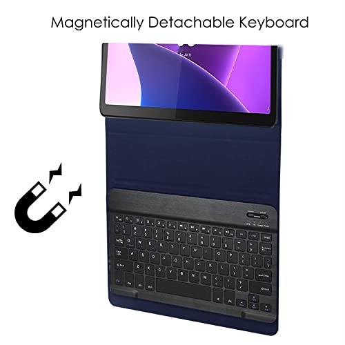 HOM 3 Fold Wireless Bluetooth Keyboard with Detachable Tablet Case Cover for Lenovo Tab M10 FHD 3rd Gen 10.1 inch - Blue - Image 5