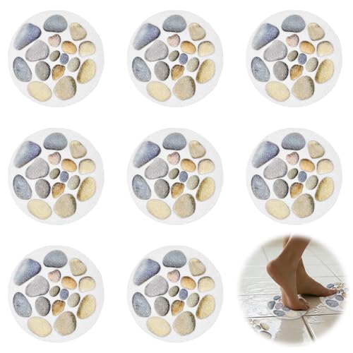 ROEOWENE 8 Stück Groß Anti-rutsch Aufkleber für Badewanne & Dusche 15cm rutschfeste Badewannen-Aufkleber Selbstklebend Antirutsch Aufkleber Anti Rutsch Sticker Badewanne Kinder mit Schaber für Treppe