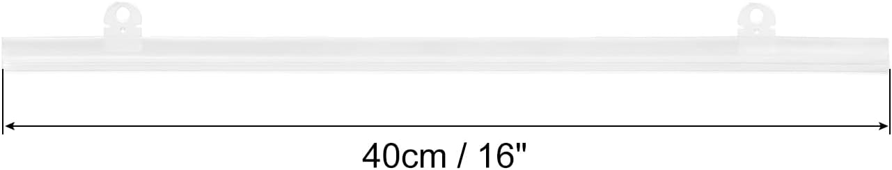 MECCANIXITY PVC Poster Hanger Rail Strip Bar 40cm/16inch Clear with Clips for Map, 2 Set