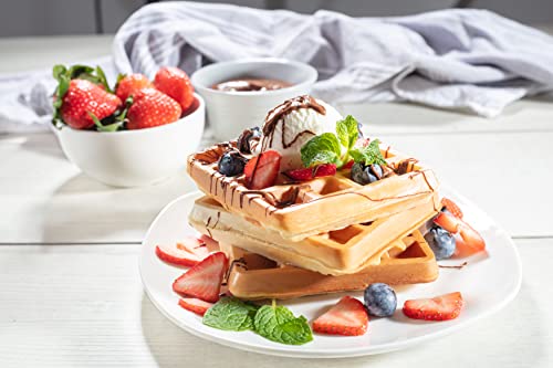 Cucinapro Four Square Belgian Waffle Maker, Extra Large Stainless Steel Kitchen Appliance With Nonstick Waffler Iron Plates, Makes 4 Fluffy Waffles, Griddle Is Great For Family Breakfast Or Gift #TOP4