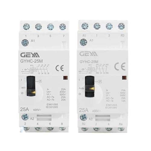 Contacteur modulaire 4P 25A 2NO2NC 220V GYHC pour rail DIN domestique