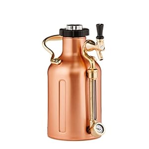 GrowlerWerks uKeg Carbonated Growler-Great Gift for Beer Lovers, 64 oz, Copper